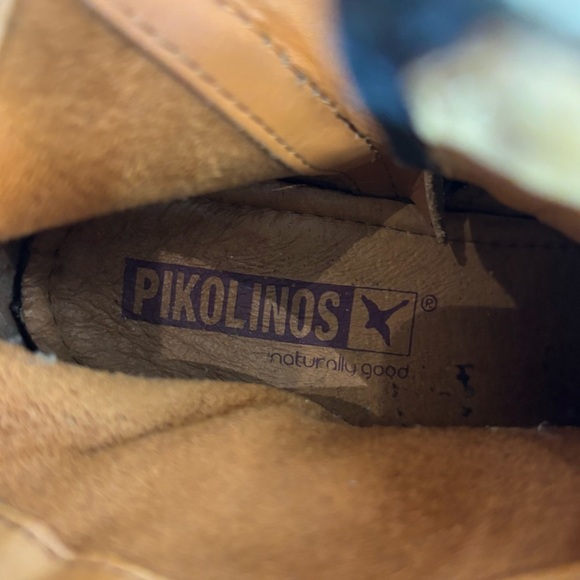 PIKOLINOS Sz 39 Leather Ankle Boots With Decorative Straps Stacked Heels Zipper - Picture 9 of 15